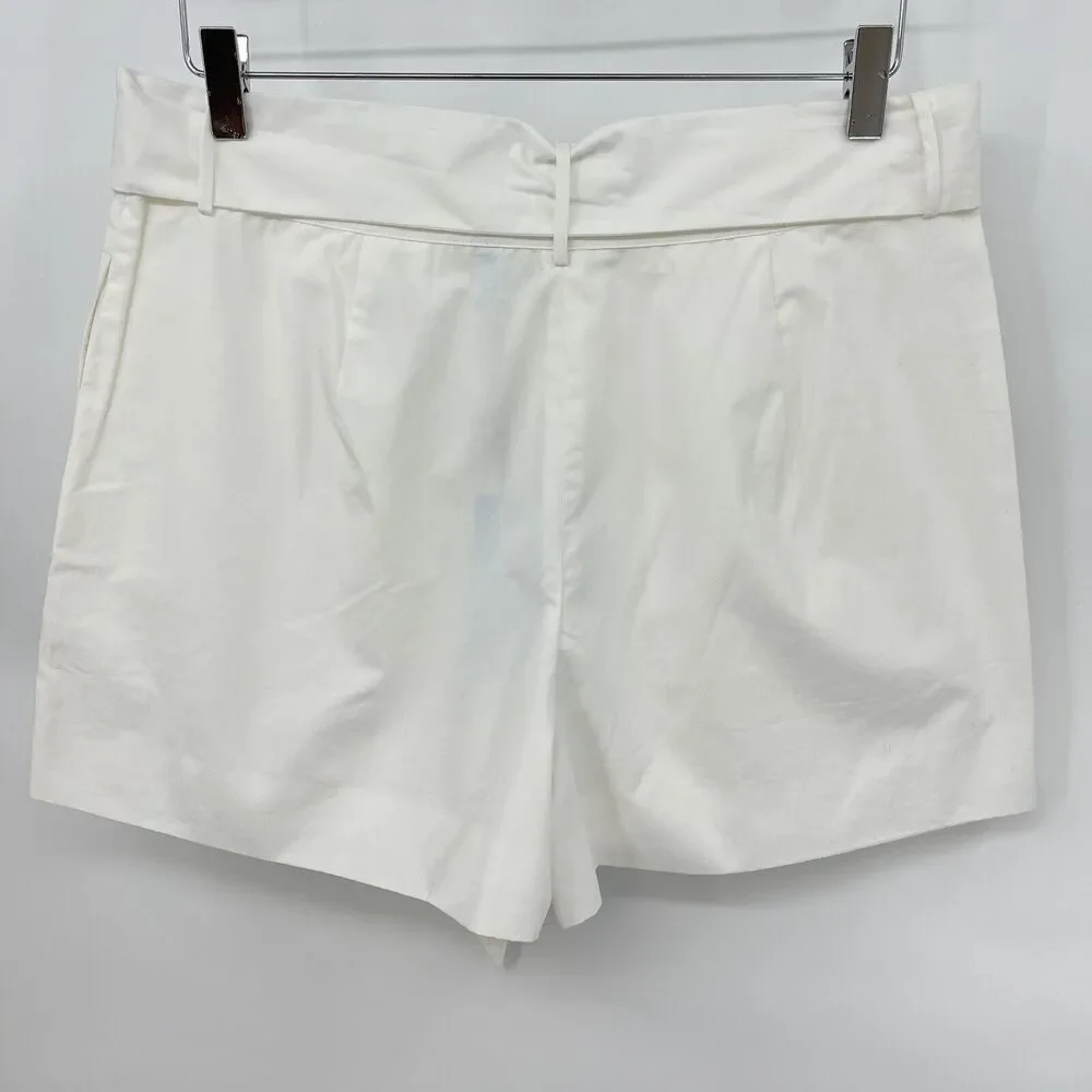 Draper James Women's Size 10 Sadie Shorts in Willow White Cotton Belted Bow NWT